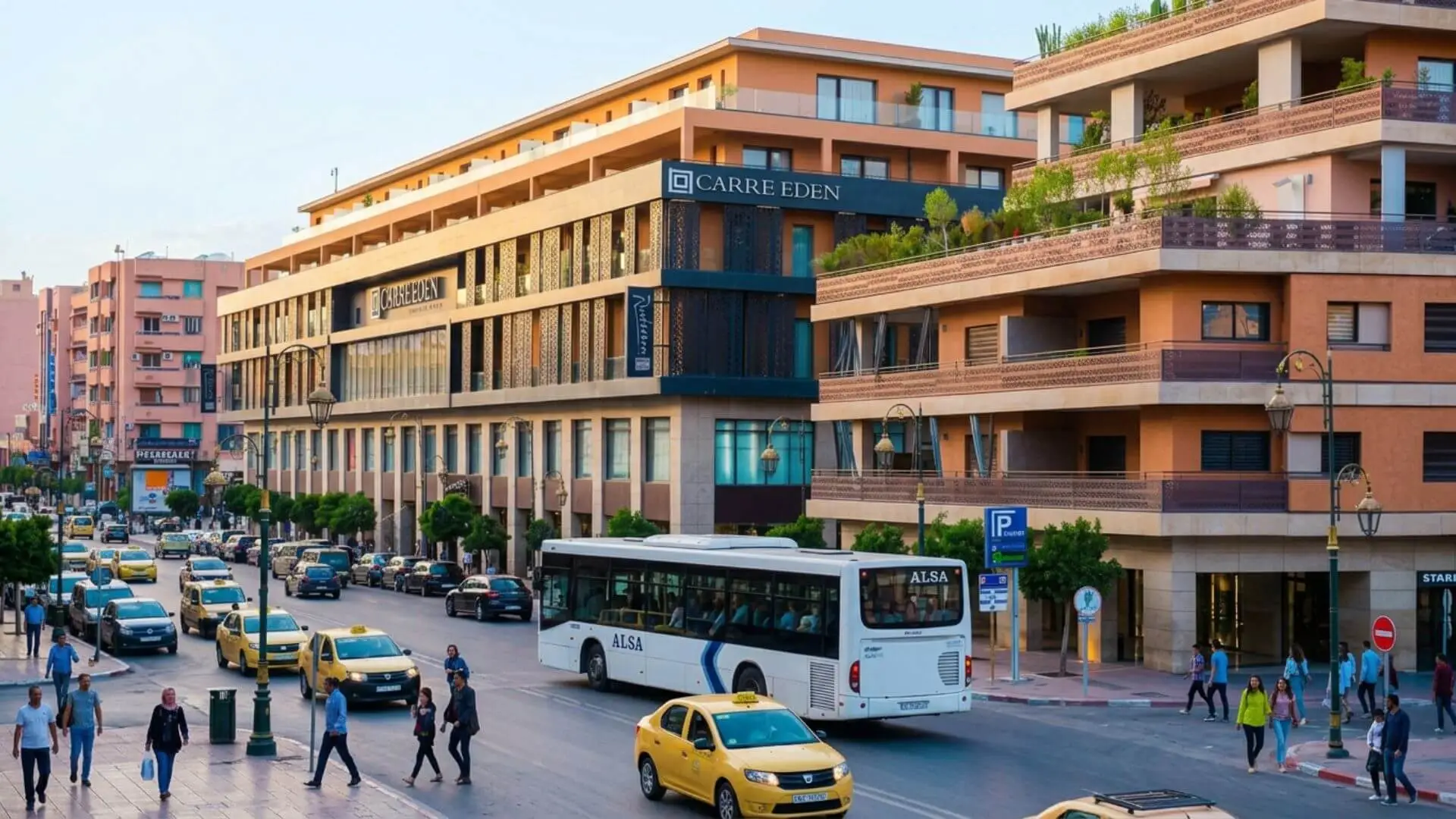 Guéliz district in Marrakech